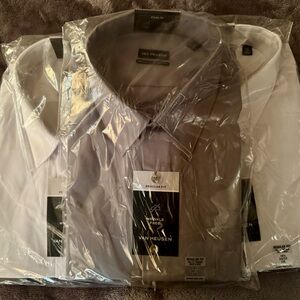 Van Heusen Men's Dress Shirt - White and Gray